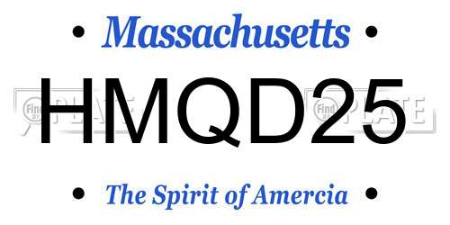 HMQD25 Massachusetts License Plate