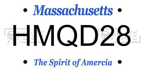 HMQD28 Massachusetts License Plate