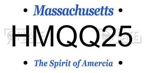 HMQQ25 Massachusetts License Plate