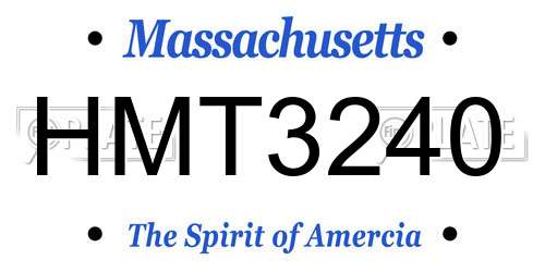 HMT3240 Massachusetts License Plate