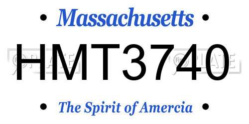 HMT3740 Massachusetts License Plate