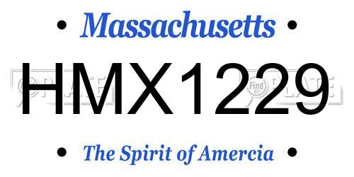 HMX1229 Massachusetts License Plate
