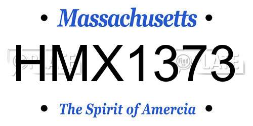 HMX1373 Massachusetts License Plate