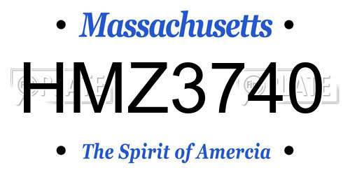 HMZ3740 Massachusetts License Plate