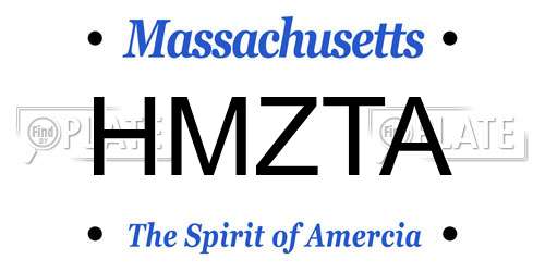 HMZTA Massachusetts License Plate