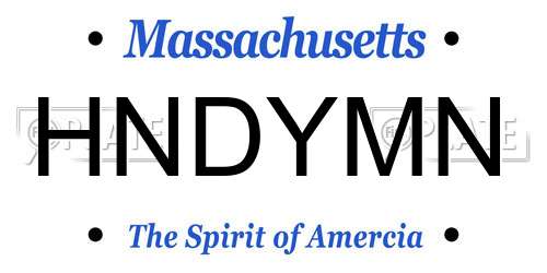 HNDYMN Massachusetts License Plate