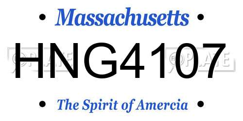 HNG4107 Massachusetts License Plate