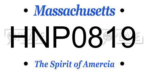 HNP0819 Massachusetts License Plate