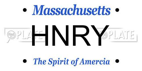 HNRY Massachusetts License Plate