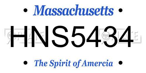HNS5434 Massachusetts License Plate
