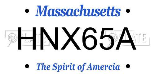 HNX65A Massachusetts License Plate