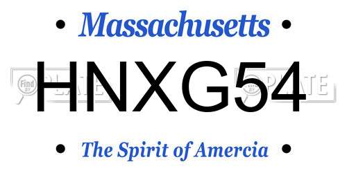 HNXG54 Massachusetts License Plate