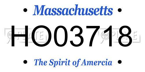 HO03718 Massachusetts License Plate