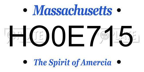 HO0E715 Massachusetts License Plate
