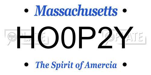 HO0P2Y Massachusetts License Plate