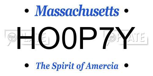 HO0P7Y Massachusetts License Plate