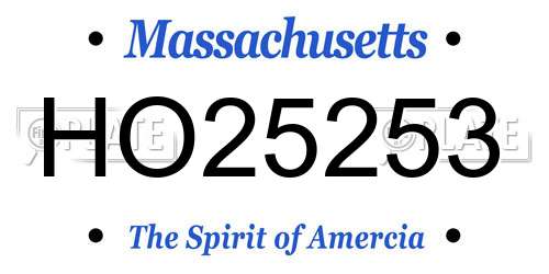 HO25253 Massachusetts License Plate