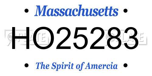 HO25283 Massachusetts License Plate