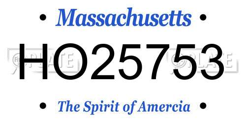 HO25753 Massachusetts License Plate