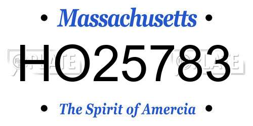 HO25783 Massachusetts License Plate