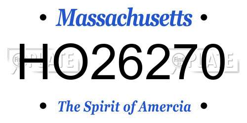 HO26270 Massachusetts License Plate