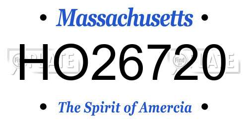 HO26720 Massachusetts License Plate