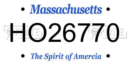 HO26770 Massachusetts License Plate