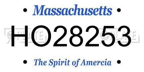 HO28253 Massachusetts License Plate
