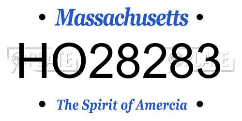 HO28283 Massachusetts License Plate