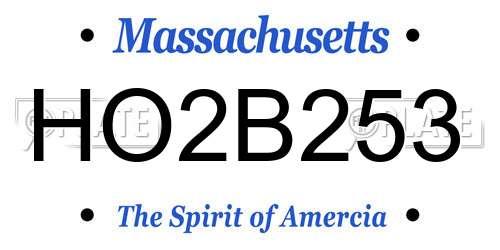 HO2B253 Massachusetts License Plate
