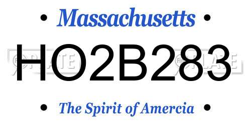 HO2B283 Massachusetts License Plate