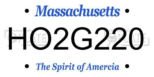 HO2G220 Massachusetts License Plate