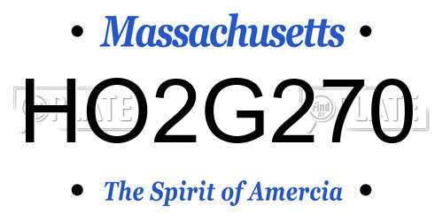 HO2G270 Massachusetts License Plate