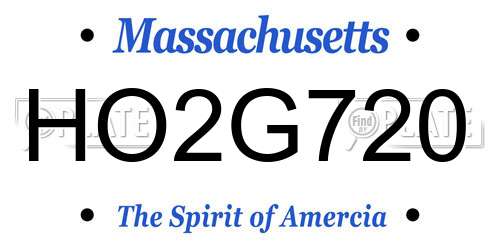 HO2G720 Massachusetts License Plate