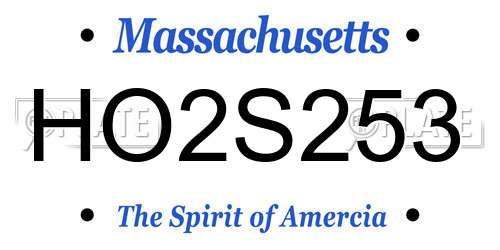 HO2S253 Massachusetts License Plate