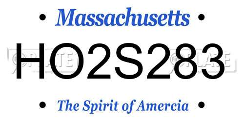 HO2S283 Massachusetts License Plate
