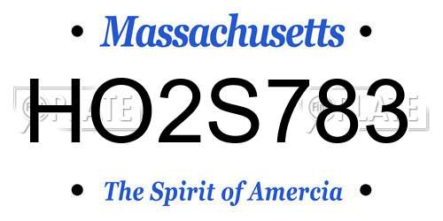 HO2S783 Massachusetts License Plate