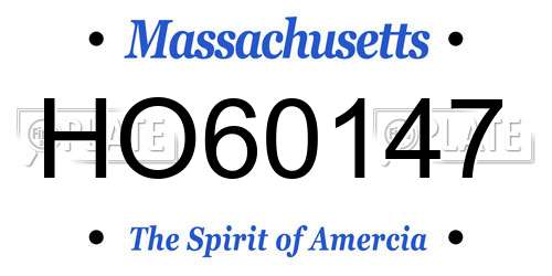 HO60147 Massachusetts License Plate