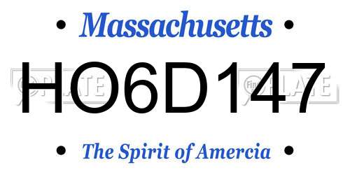 HO6D147 Massachusetts License Plate