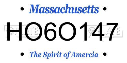 HO6O147 Massachusetts License Plate