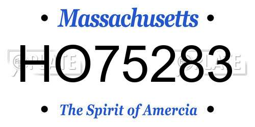 HO75283 Massachusetts License Plate