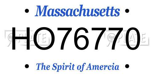 HO76770 Massachusetts License Plate