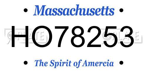 HO78253 Massachusetts License Plate