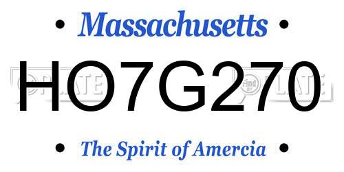 HO7G270 Massachusetts License Plate
