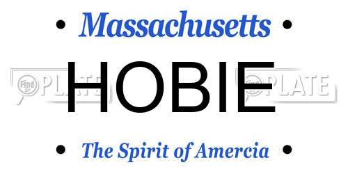 HOBIE Massachusetts License Plate