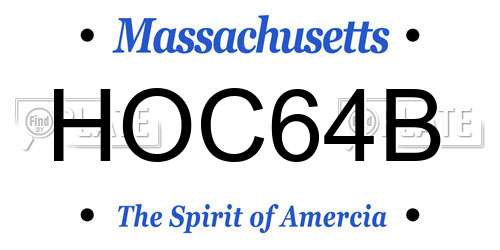 HOC64B Massachusetts License Plate