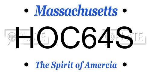 HOC64S Massachusetts License Plate