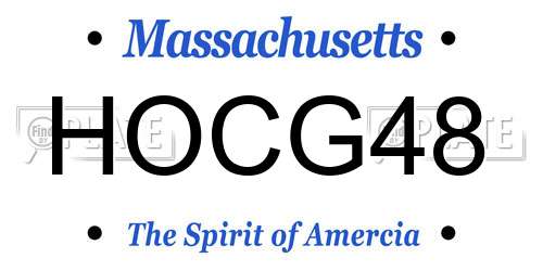 HOCG48 Massachusetts License Plate