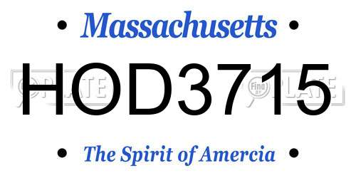 HOD3715 Massachusetts License Plate