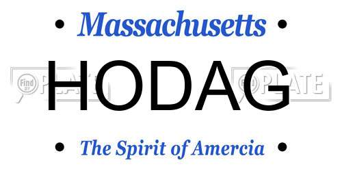 HODAG Massachusetts License Plate